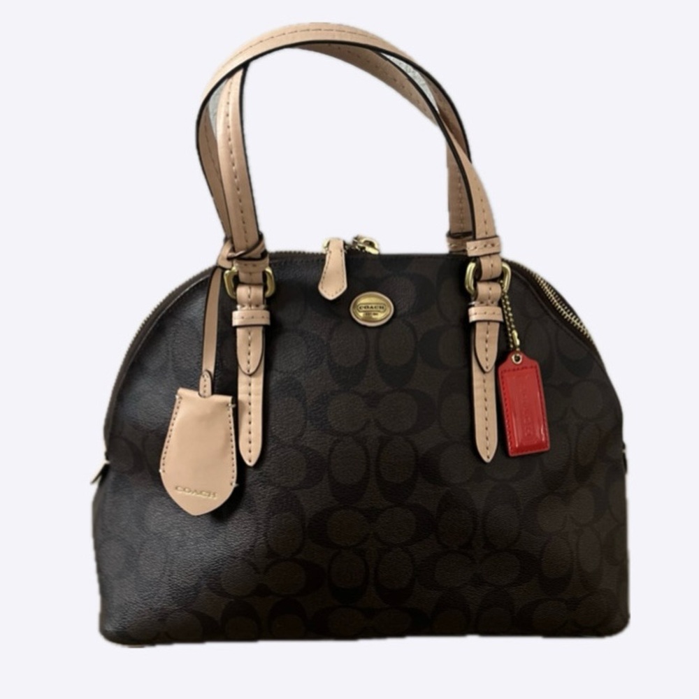 Coach Peyton Signature Cora Domed Satchel Handbag (F26184)